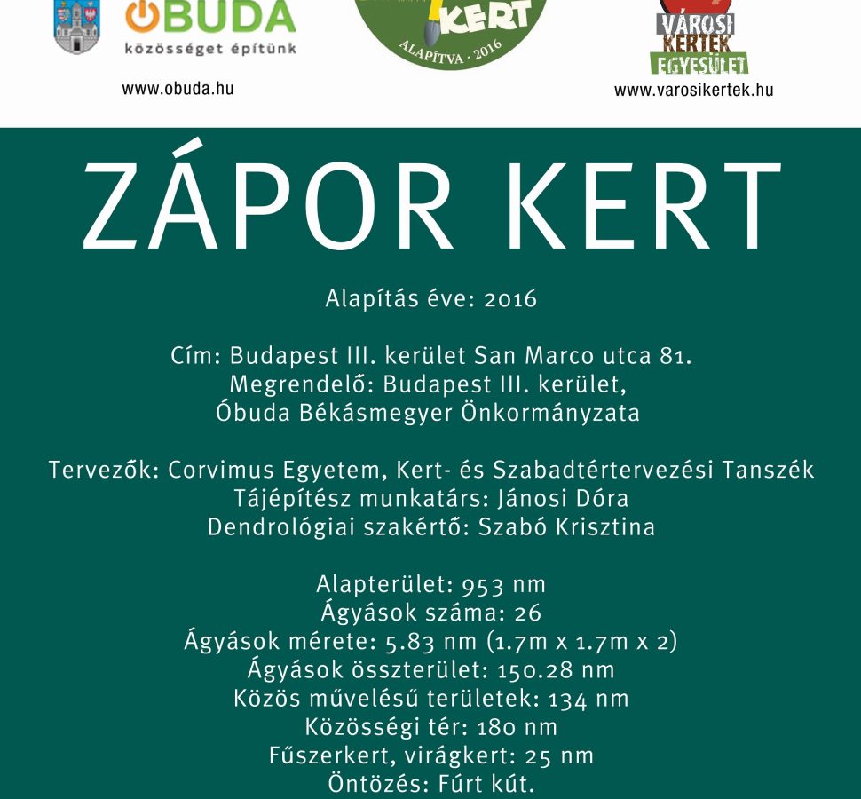 zápor kert tábla